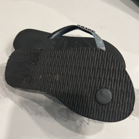 sparkly black havaianas size 25/6 - Picture 2 of 3